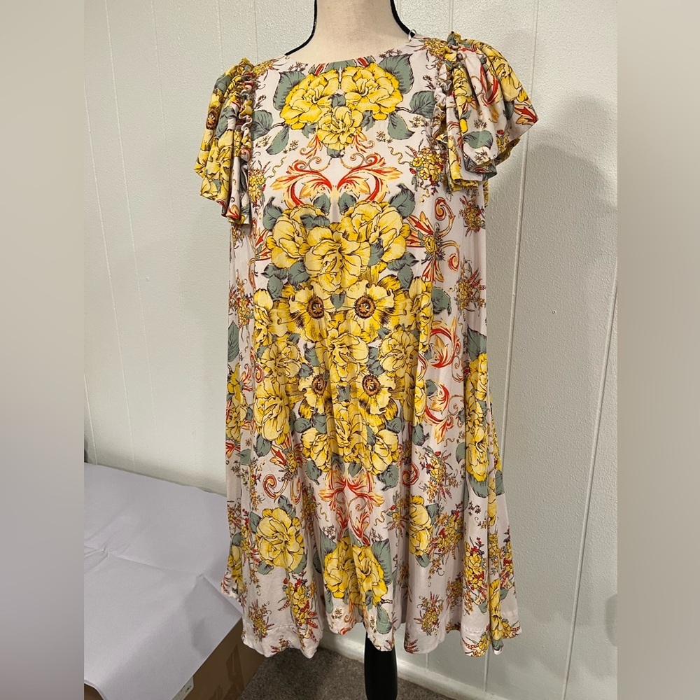 Free People Yellow Floral Dress